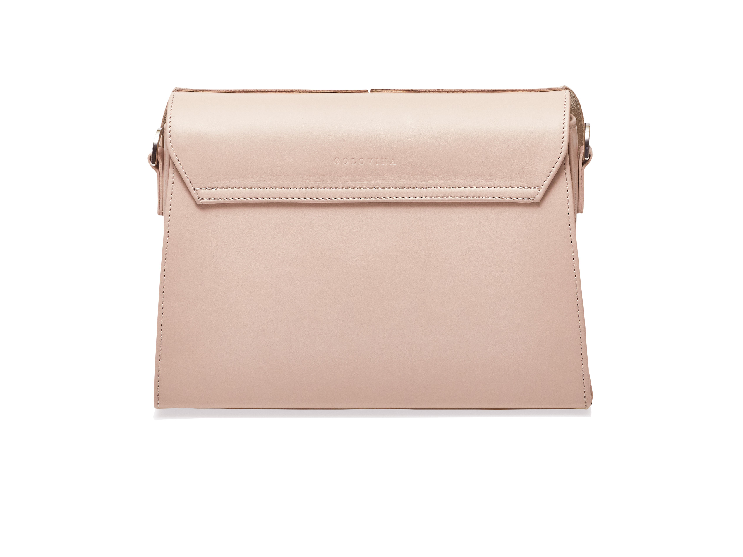 Golovina Angel Wings & Heart leather bag rose quartz and silver