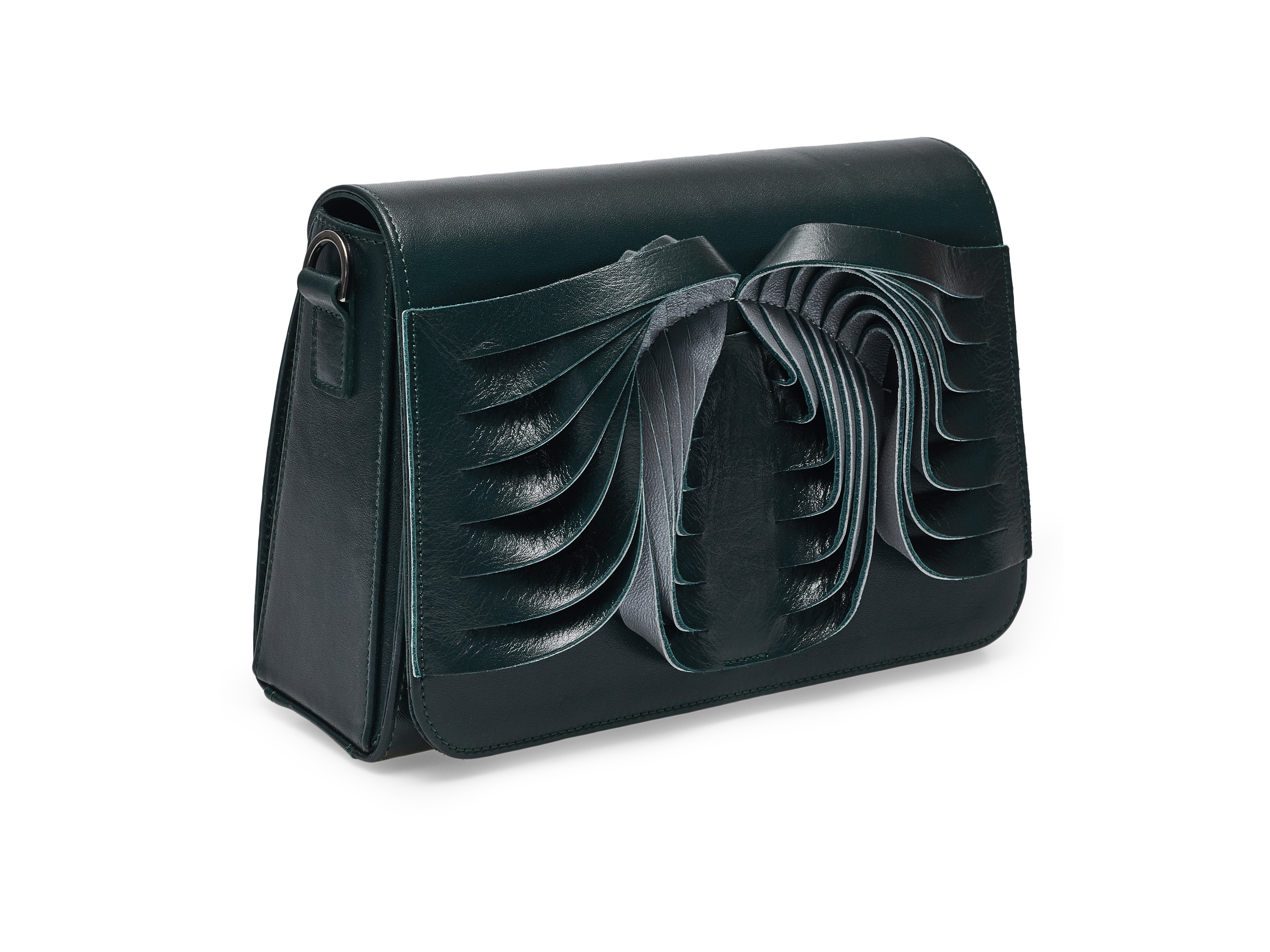 Golovina-Angel Wings & Heart bag emerald green and grey