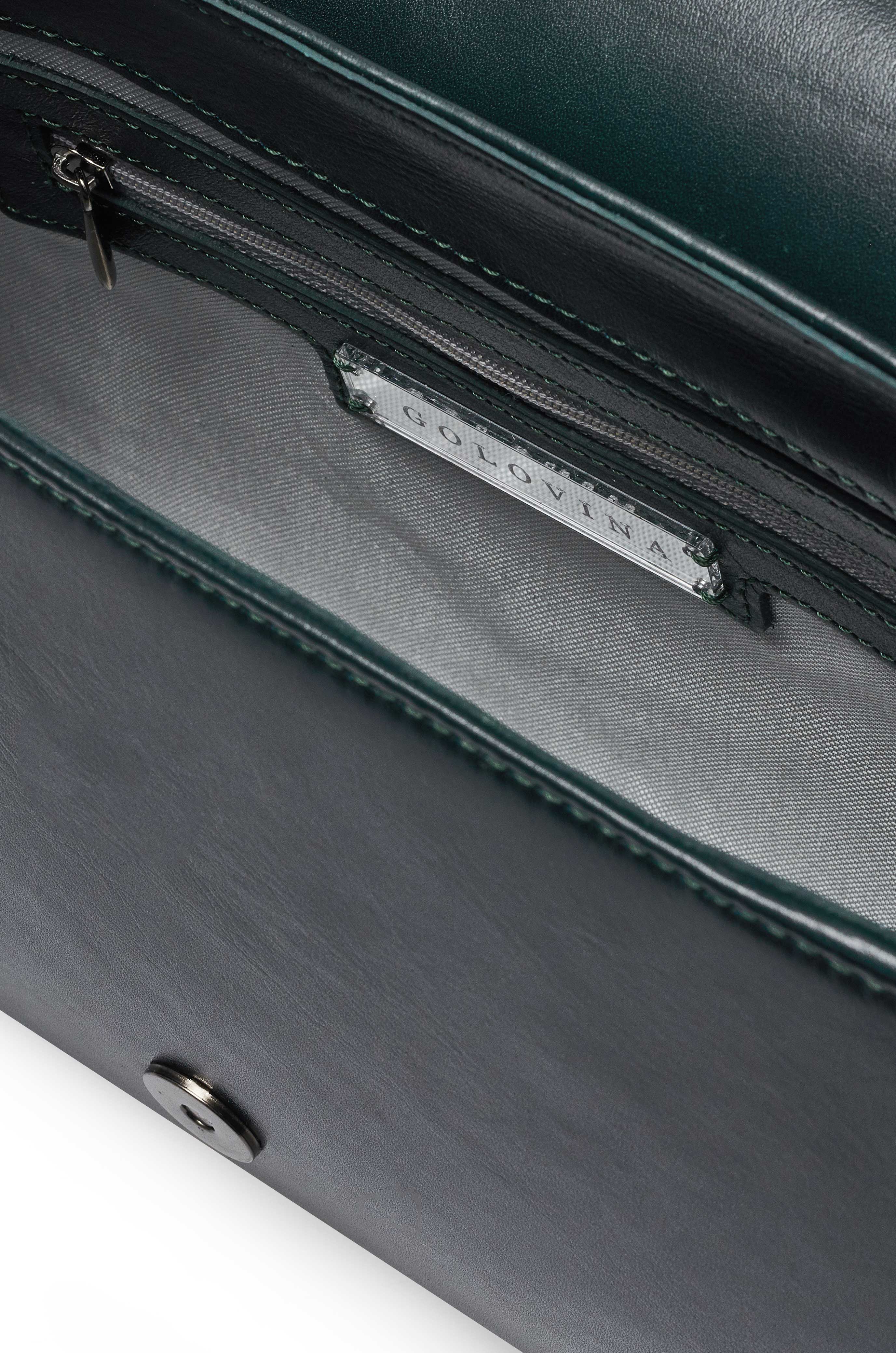 Golovina-Angel Wings & Heart bag emerald green and grey