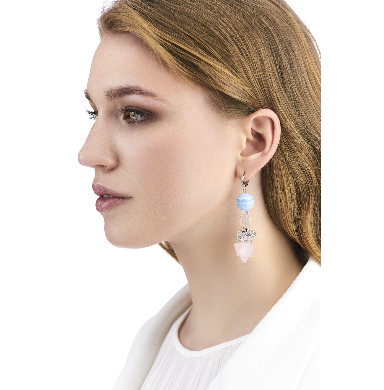 Golovina accessories ювелирная бижутерия серьги Angel из натуральных камней