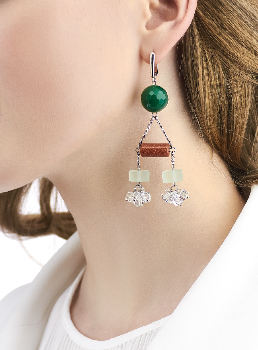 Golovina accessories ювелирная бижутерия серьги Becky из натуральных камней
