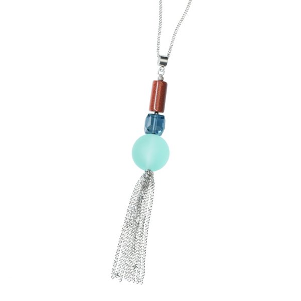 Golovina accessories ювелирная бижутерия колье Delia turquoise из натуральных камней