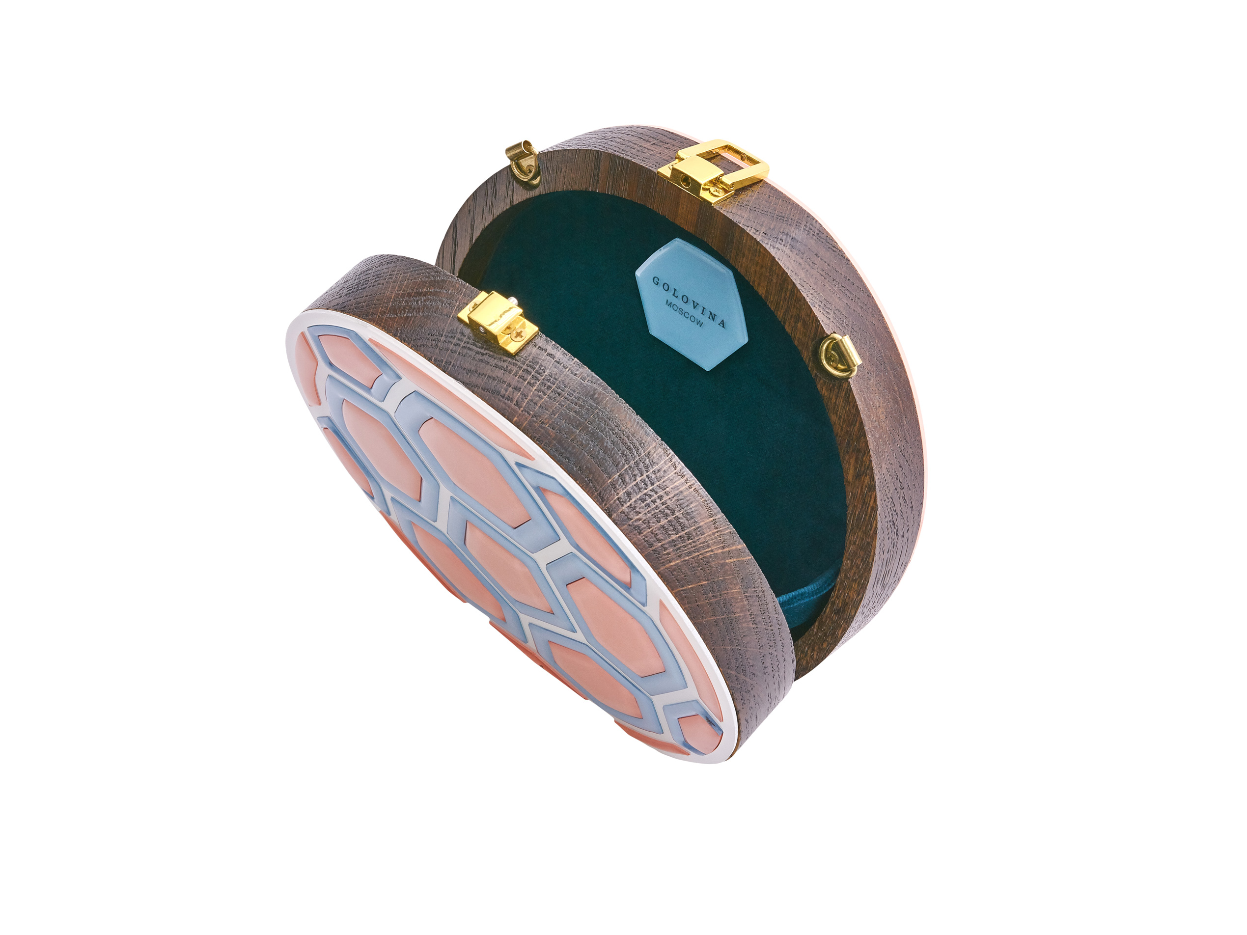 Golovina match ball clutch bag blooming dahlia and blue