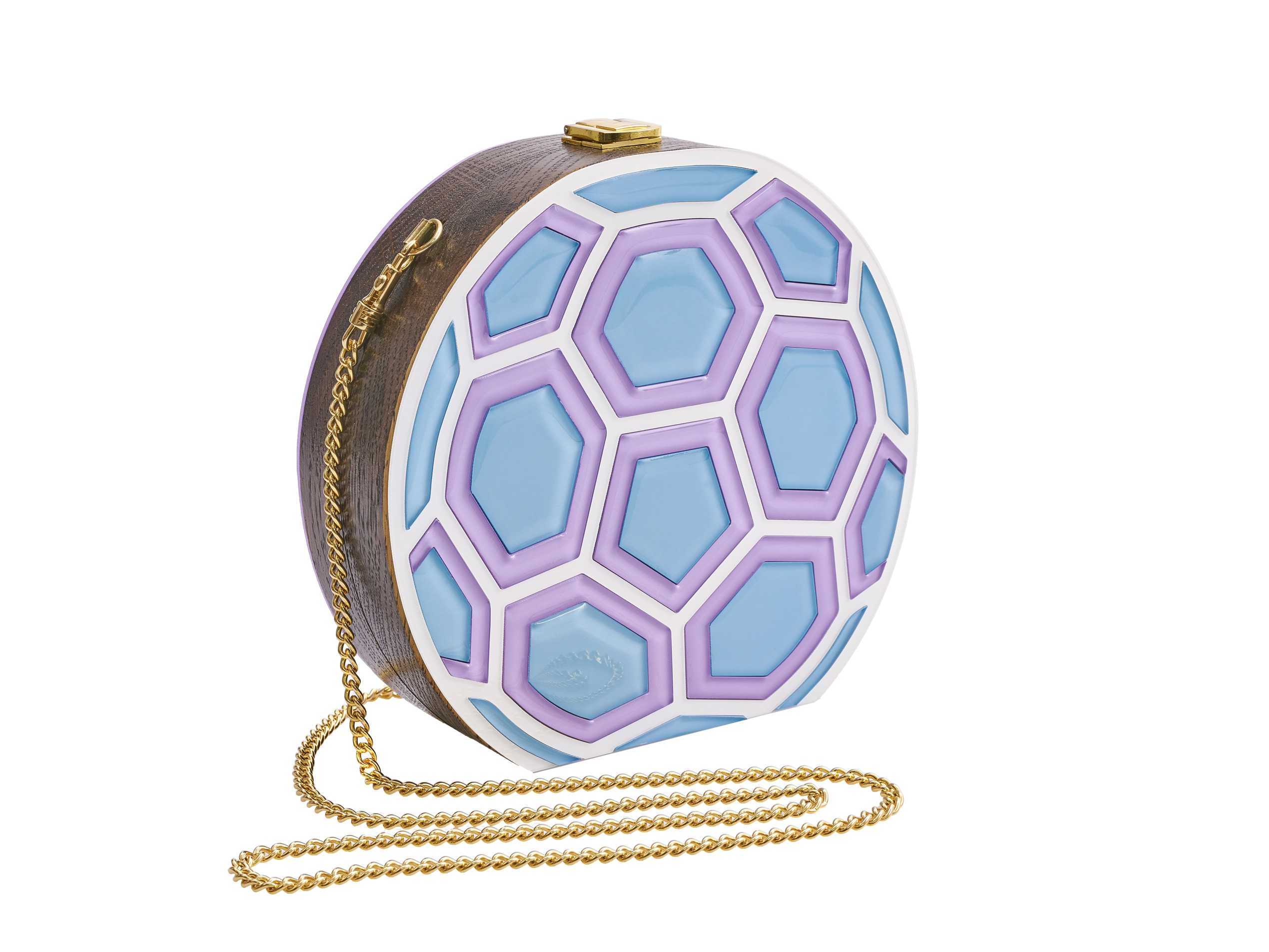 Golovina match ball clutch bag violet and blue