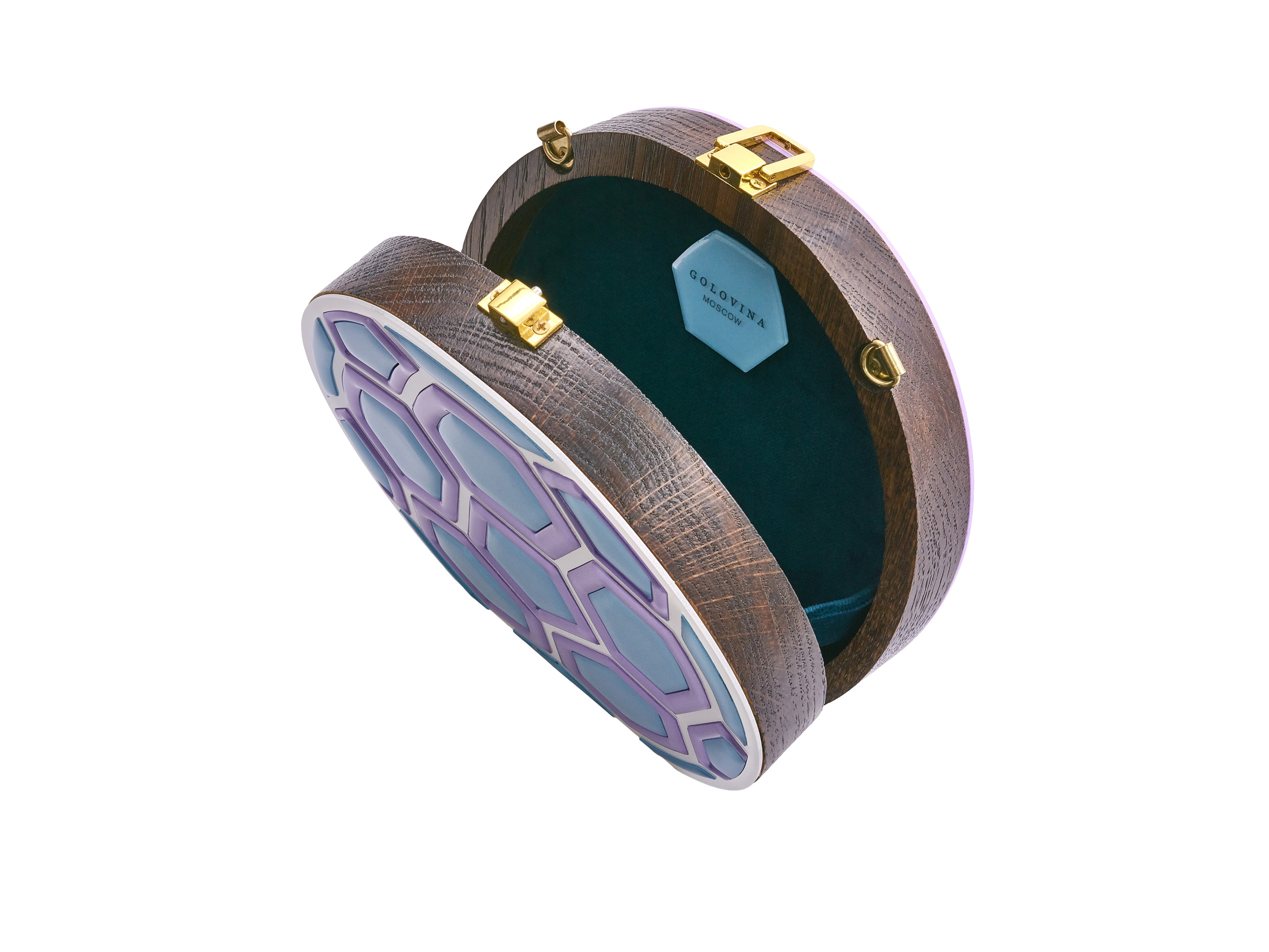 Golovina match ball clutch bag violet and blue