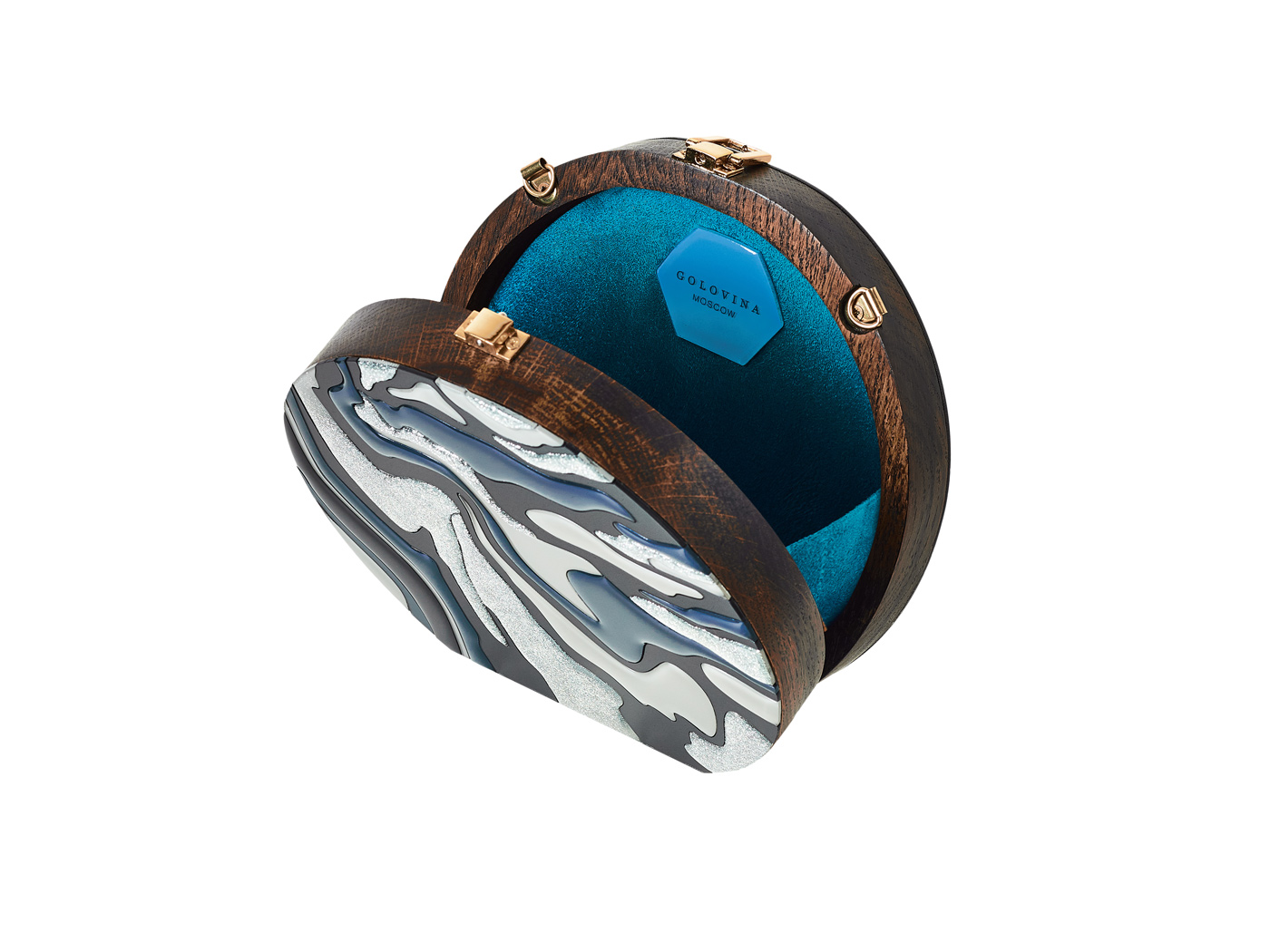 Golovina-marble-clutch-bag-black-and-grey-5