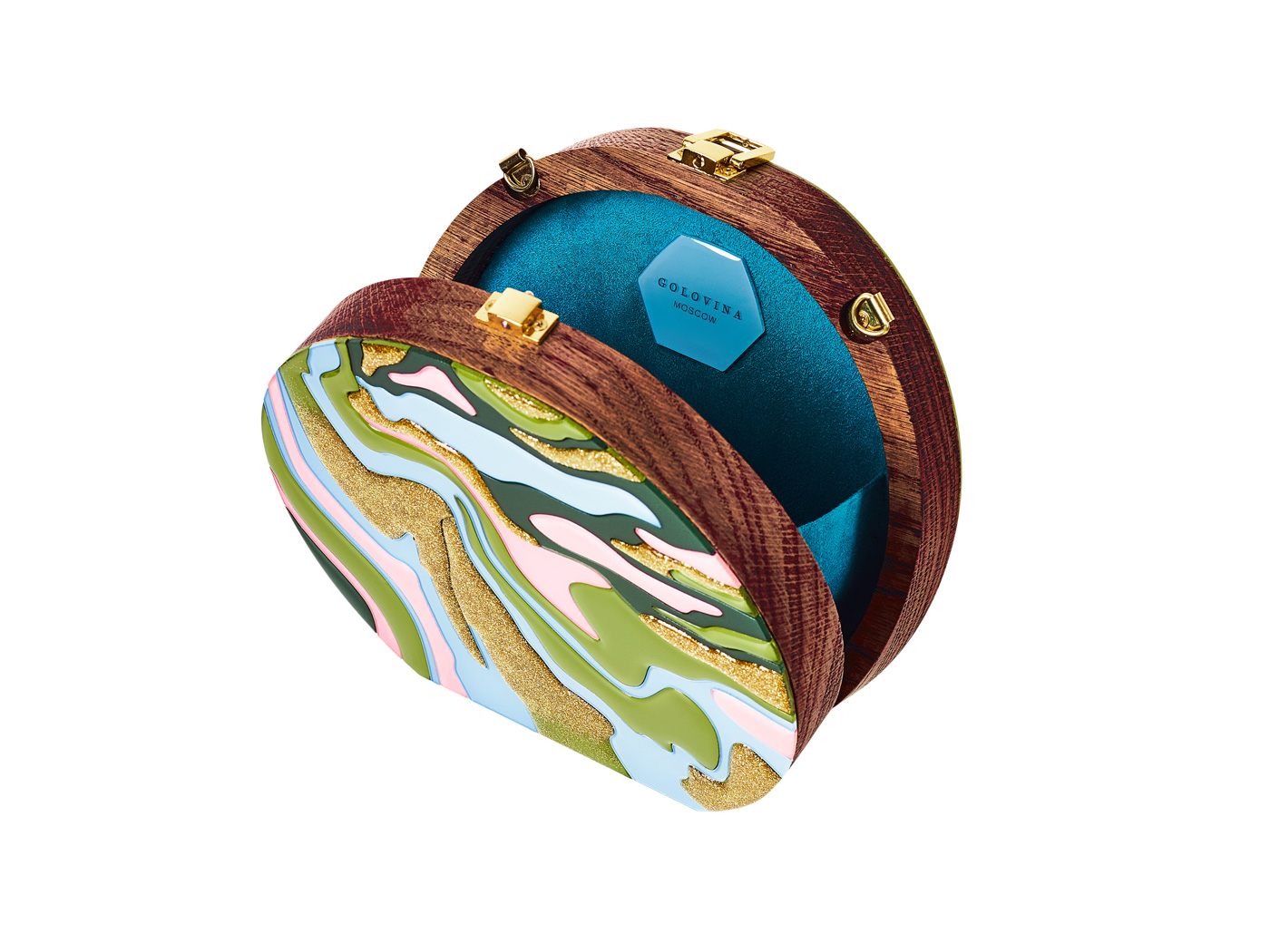 Golovina-marble-clutch-bag-olive-and-blue-5